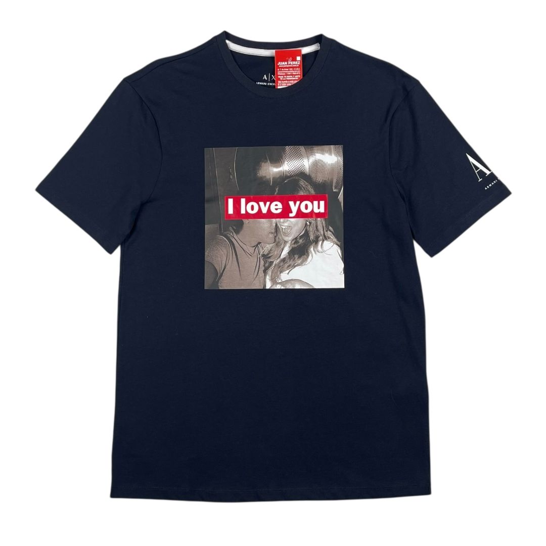 Remera Manga Corta  ARMANI  Azul Talle XS