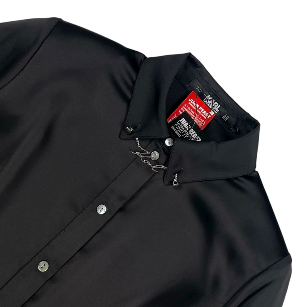 Vestido Manga Larga  LAGERFELD  Negro Talle 32