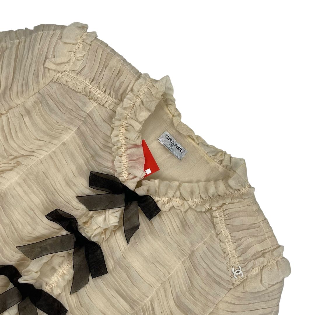 Blusa Manga 3/4  CHANEL  Beige Talle S