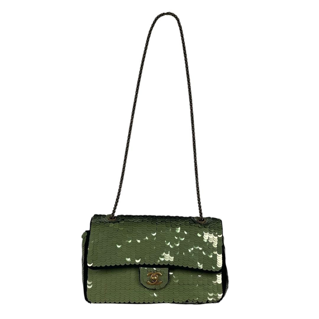 Cartera  CHANEL  Verde Medida 25cm X 15cm