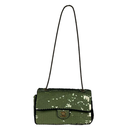 Cartera  CHANEL  Verde Medida 25cm X 15cm