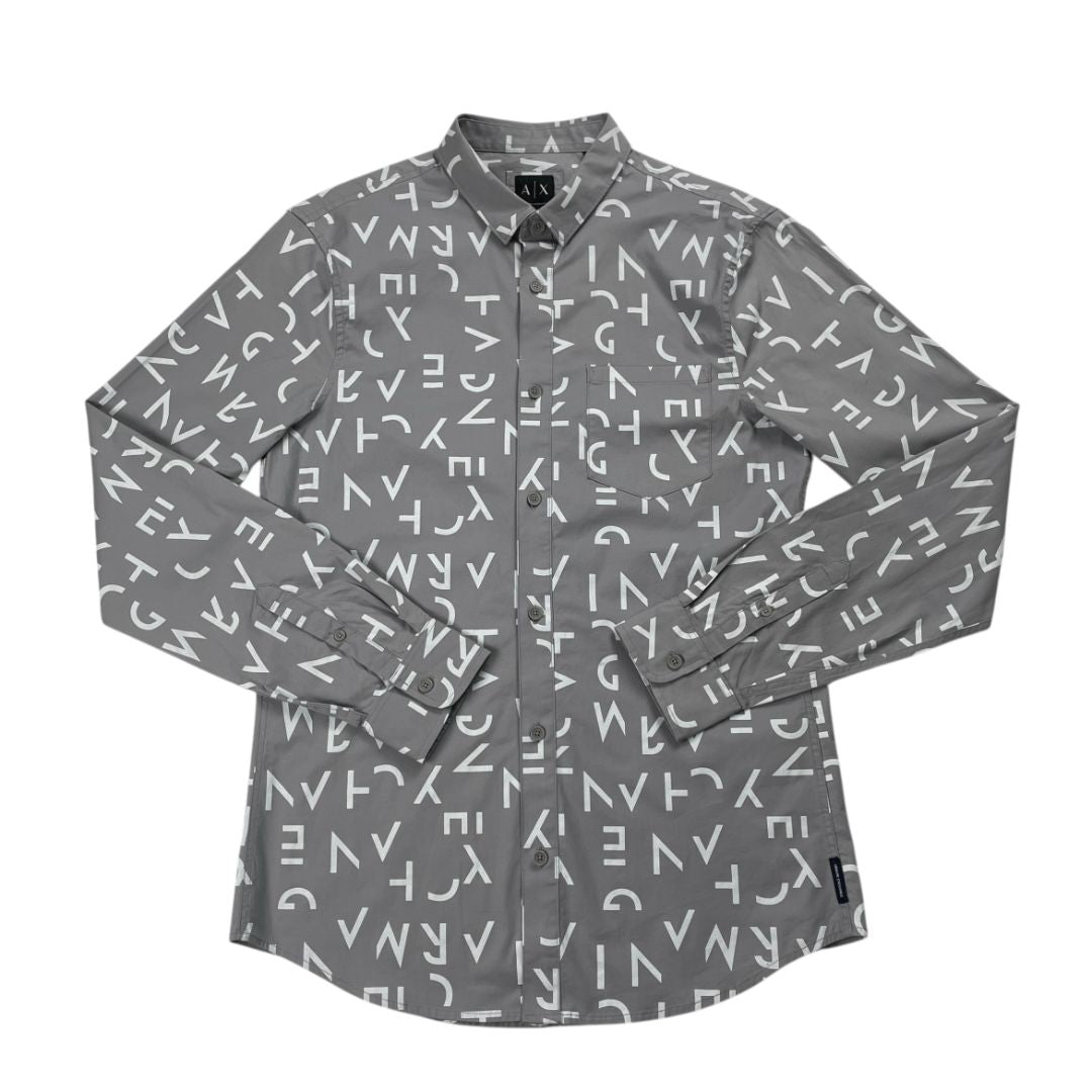 Camisa Manga Larga  ARMANI  Gris Talle M