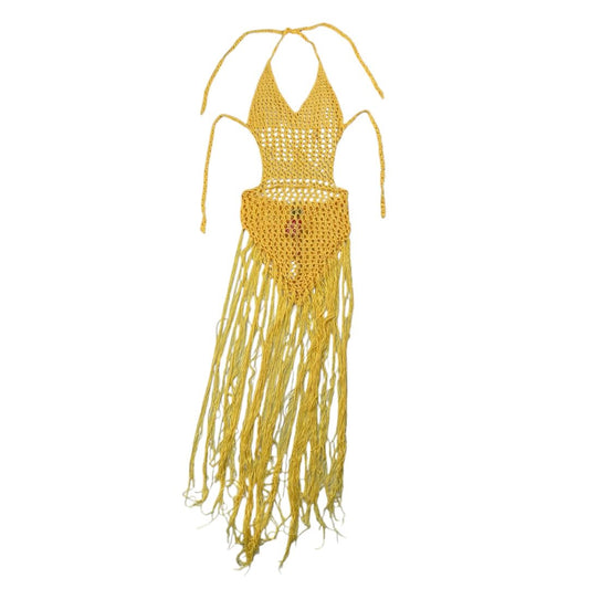 Vestido Sin Manga  LOVE HIGHLIGHT  Amarillo Talle S