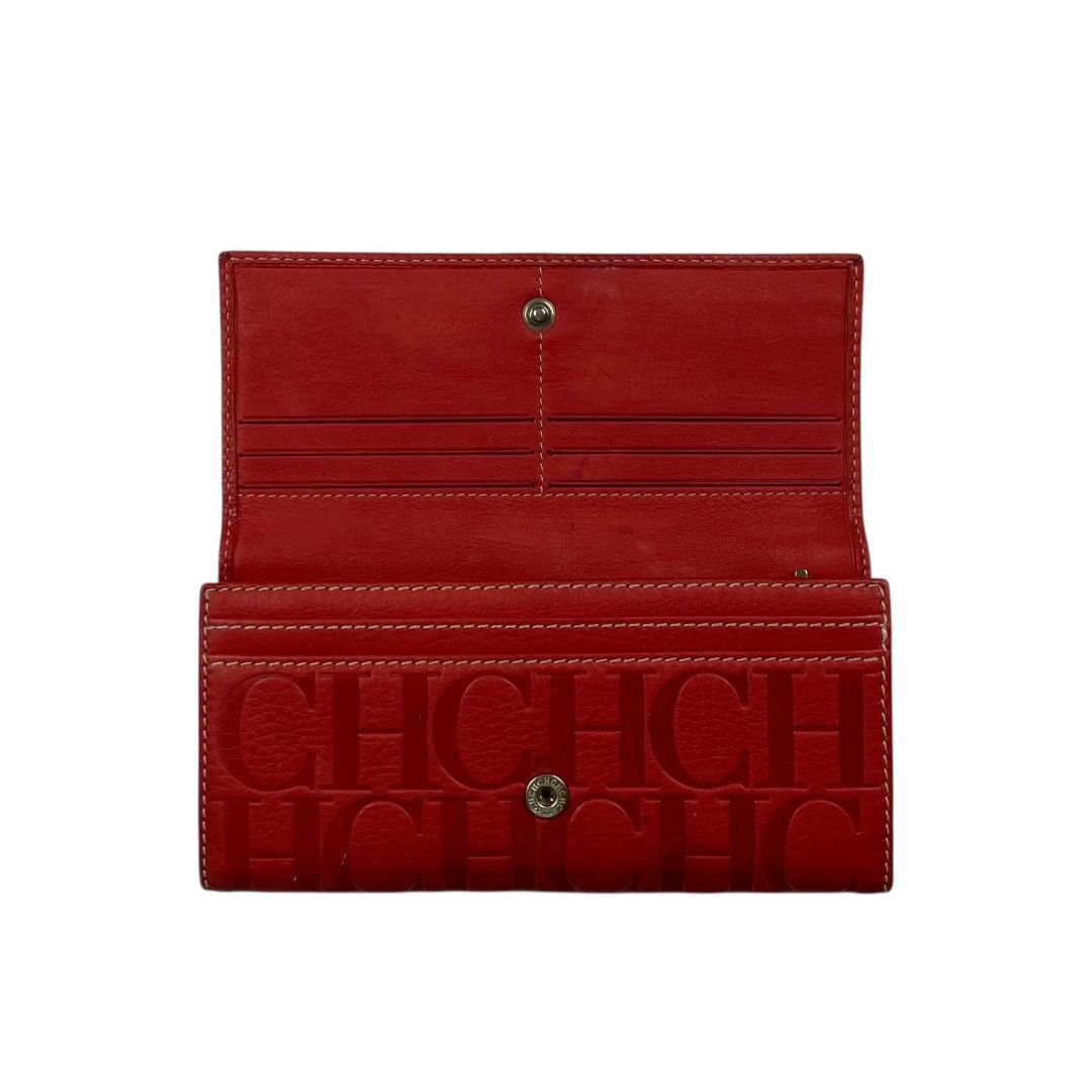 Billetera  CAROLINA HERRERA  Rojo Medidas 20cm X 10cm