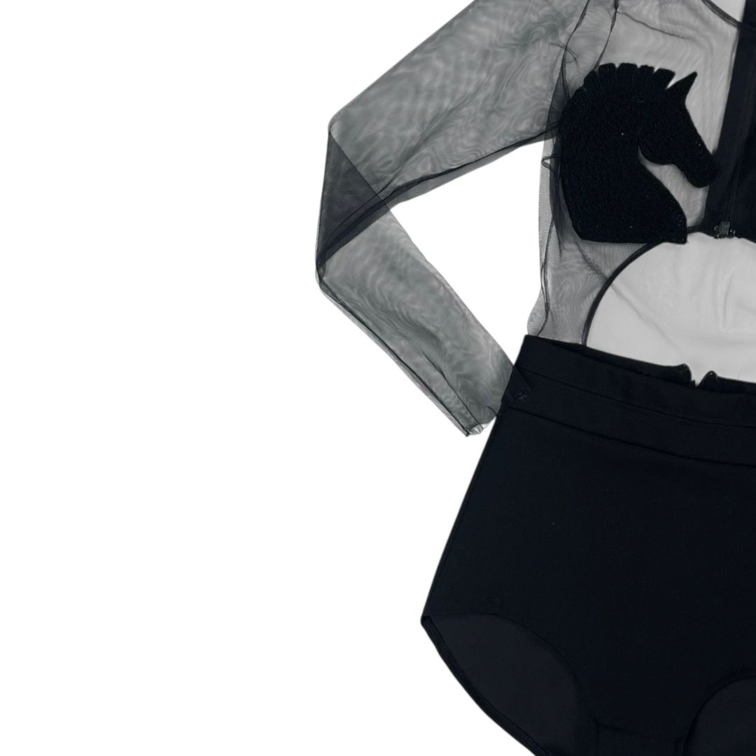 Body Manga Larga  NATALIA ANTOLIN  Negro Talle 1