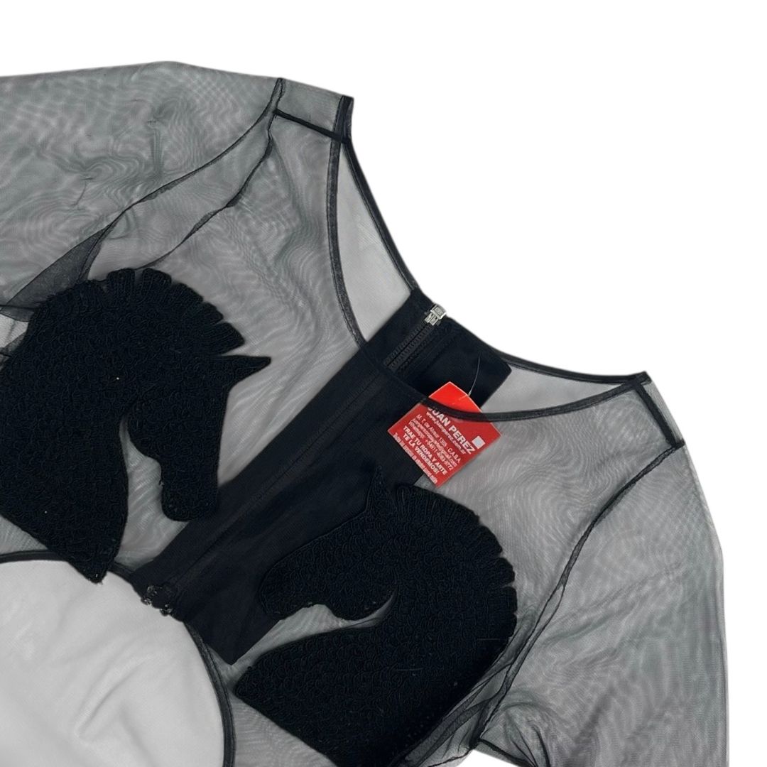 Body Manga Larga  NATALIA ANTOLIN  Negro Talle 1