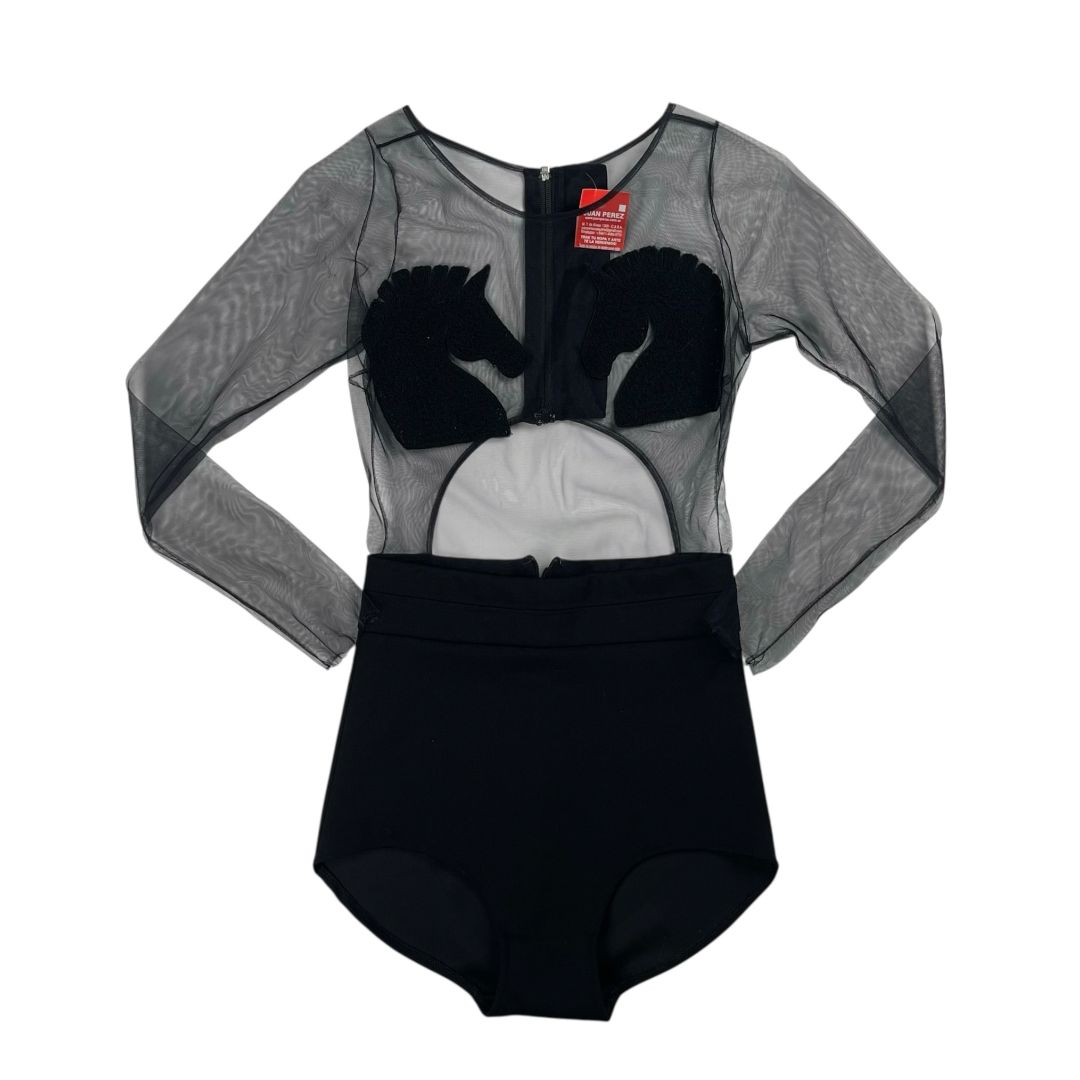 Body Manga Larga  NATALIA ANTOLIN  Negro Talle 1