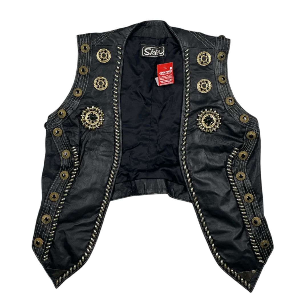 Chaleco Corto  SKIN  Varios Negro y Dorado Talle S