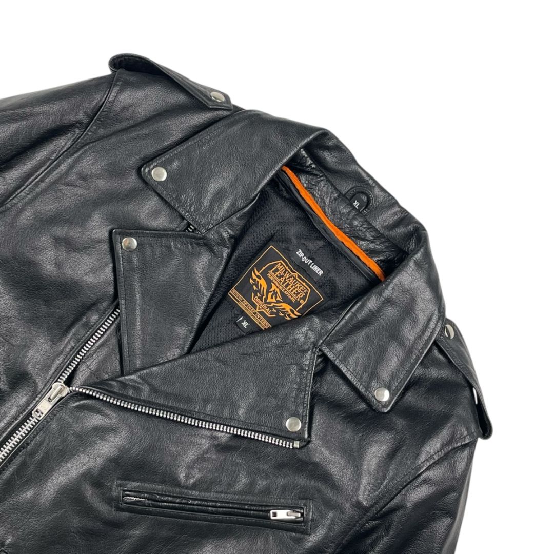 Campera  MILWAUKEE LEATHER  Negro Talle XL