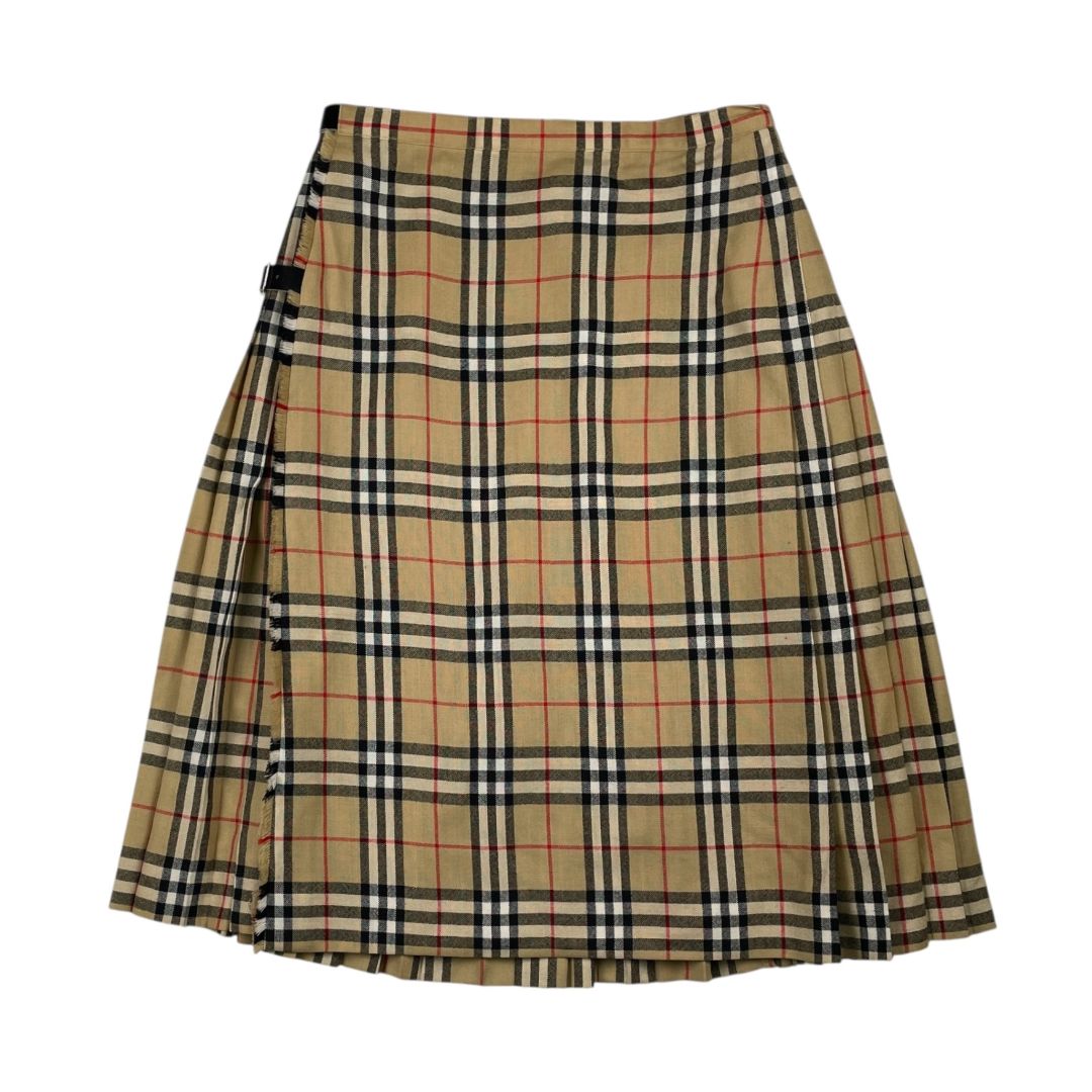 Pollera Media Pierna  BURBERRY  Varios Escoces Beige Talle 16