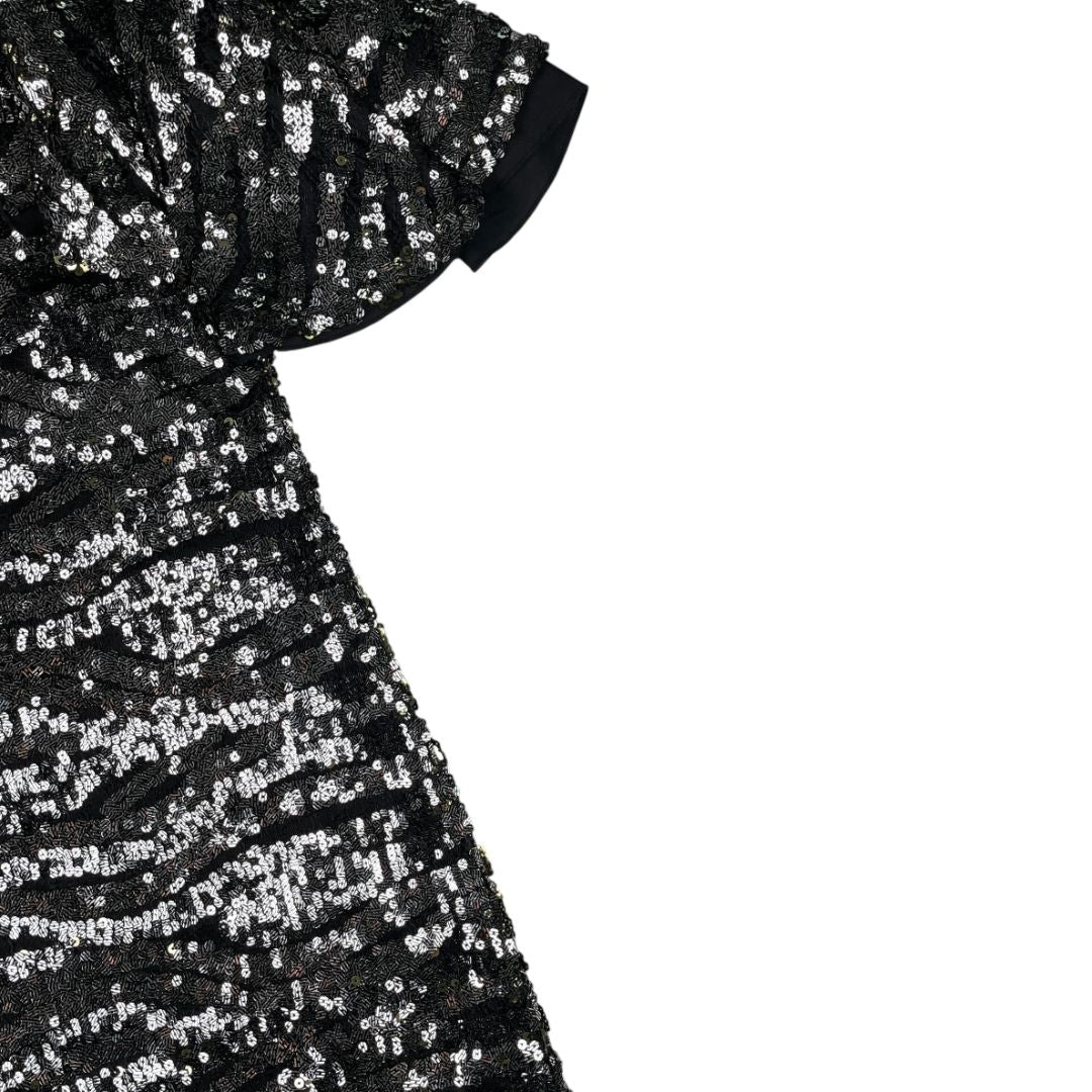 Vestido  ZARA  Plateado Y Negro Talle S
