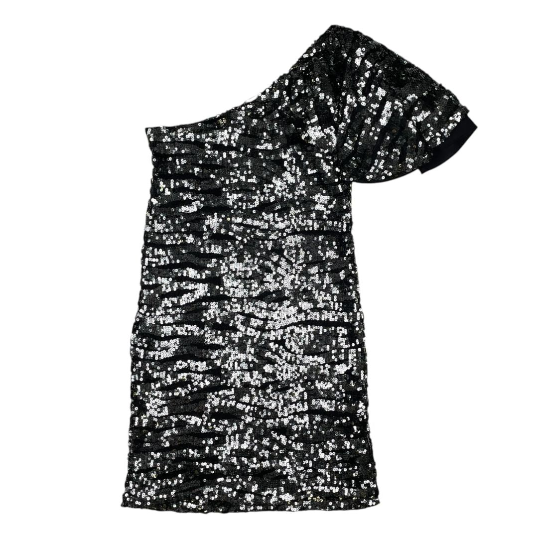 Vestido  ZARA  Plateado Y Negro Talle S