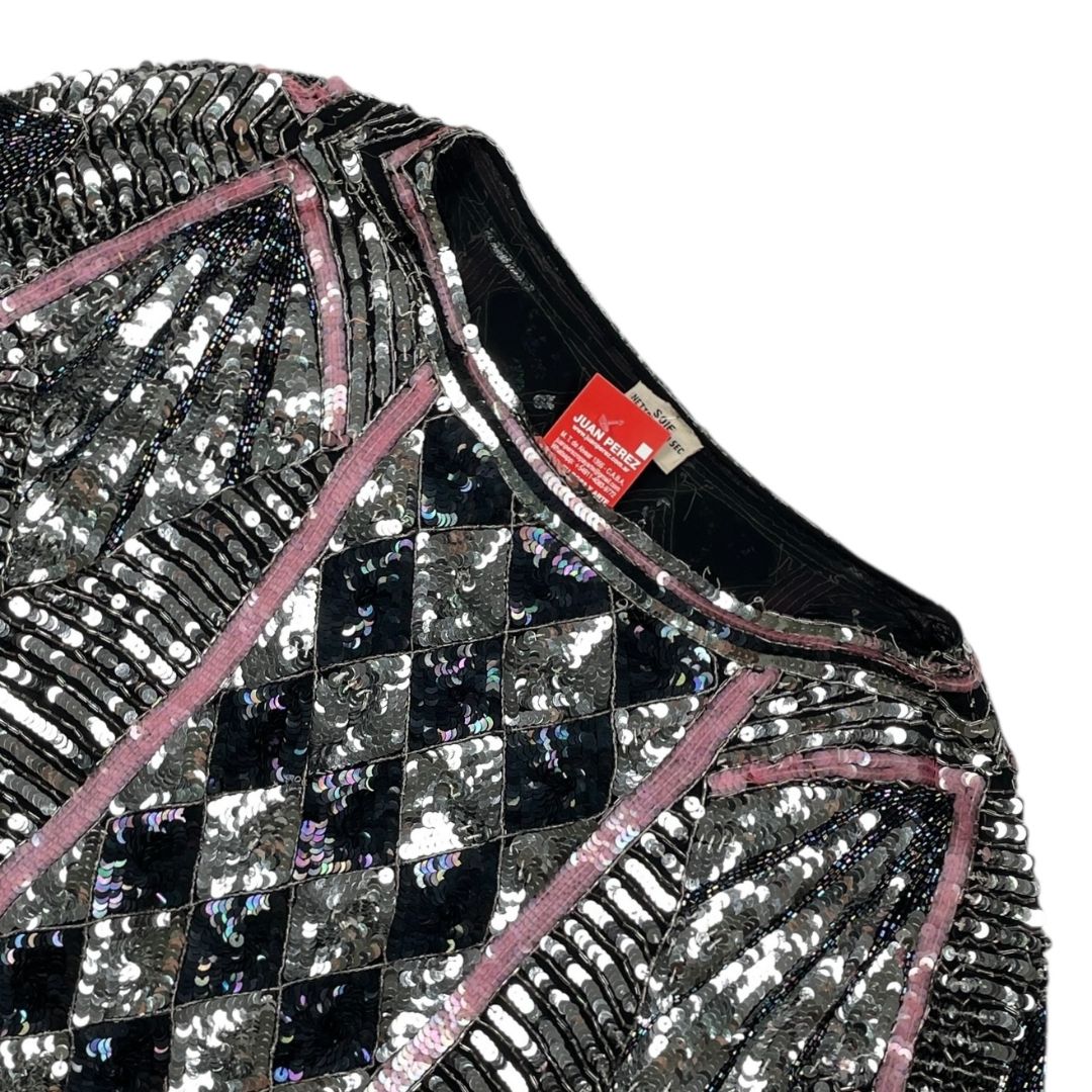 Blusa Manga Larga  SIN MARCA  Plateado Talle L