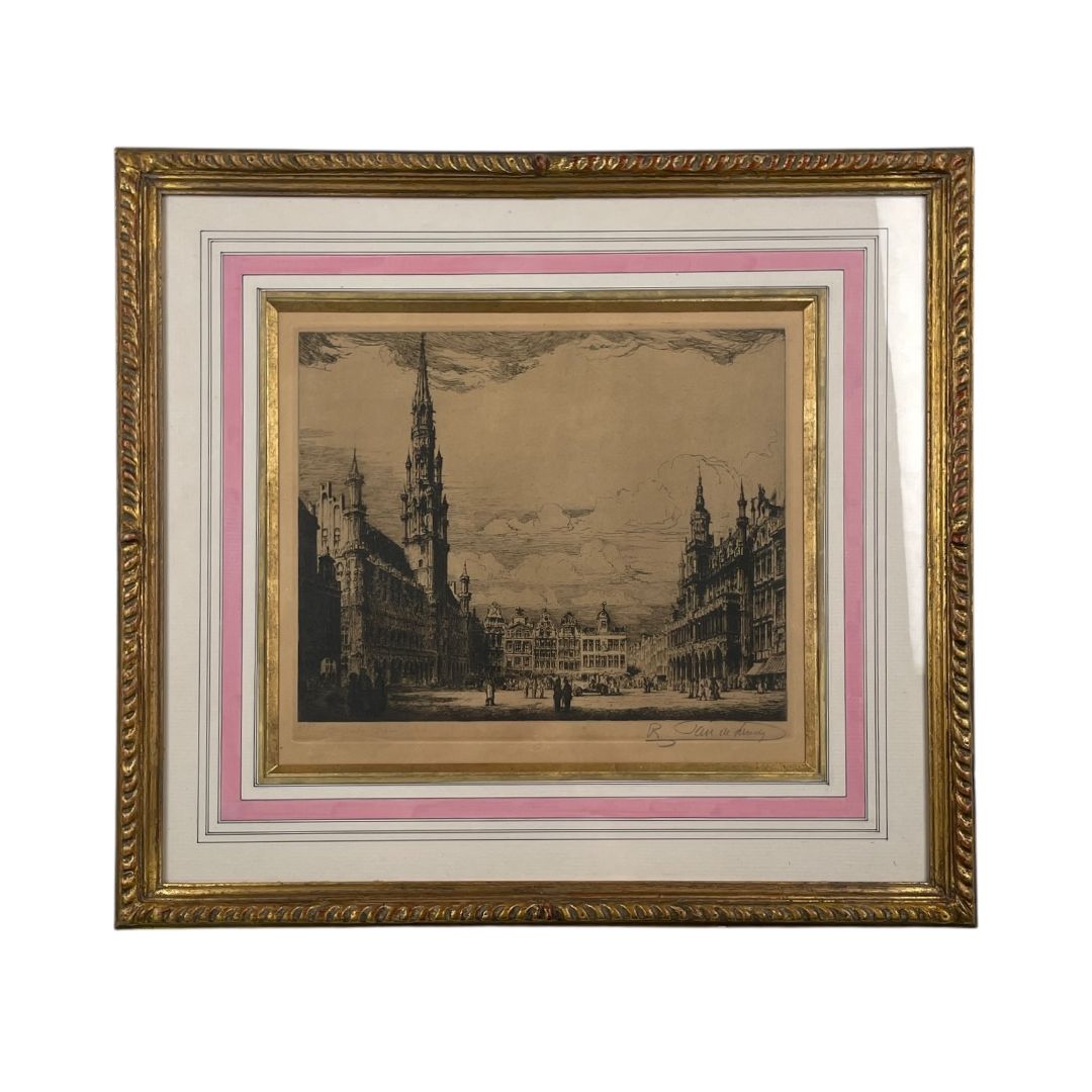 ANONIMO  Arte con Vidrio  Estilo Antiguo  Obra 47 cm X 62 cm Marco 73 cm X 89 cm