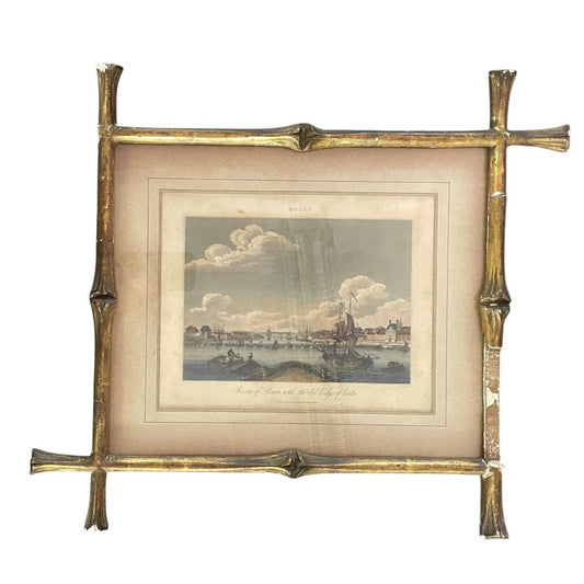 ANONIMO  Arte con Vidrio  Estilo Paisajismo  Obra 30 cm X 24 cm Marco 47 cm X 41 cm