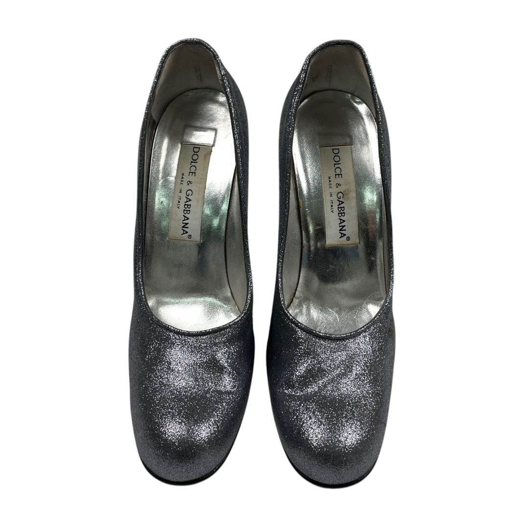 Zapato Taco Alto  DOLCE GABBANA  Plateado Talle 38