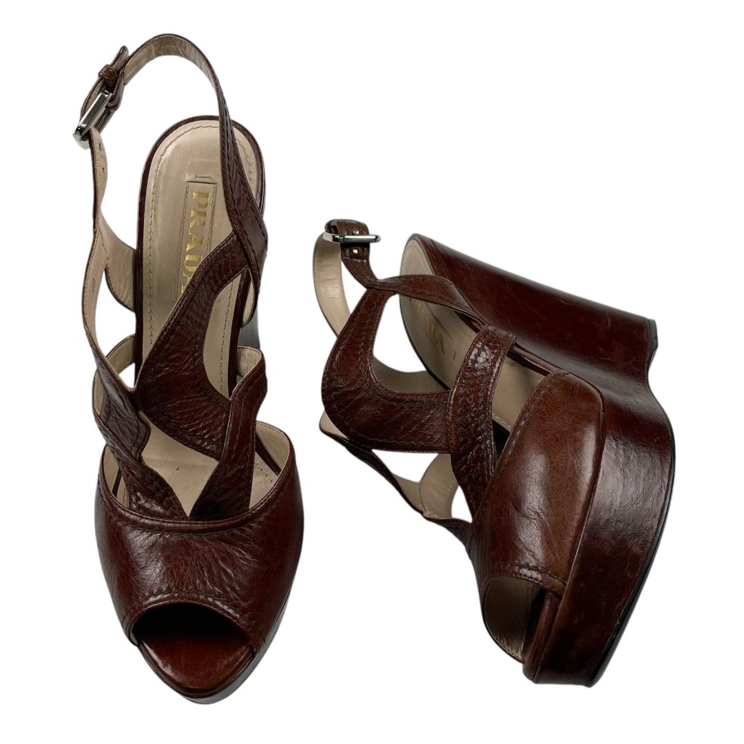 Plataformas  PRADA  Marron Talle 40