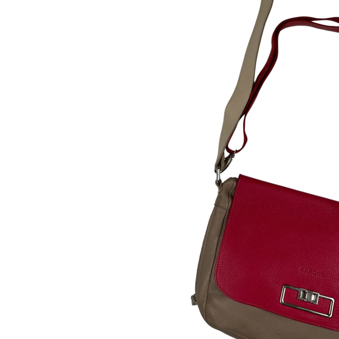 Cartera  CARDON  Beige Y Rojo Medida 33cm X 25cm