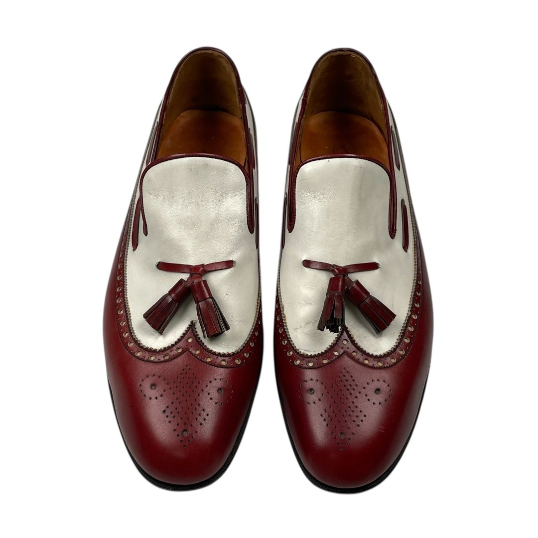 Mocasines  J.M. WESTON  Bordeaux Y Blanco Talle 11