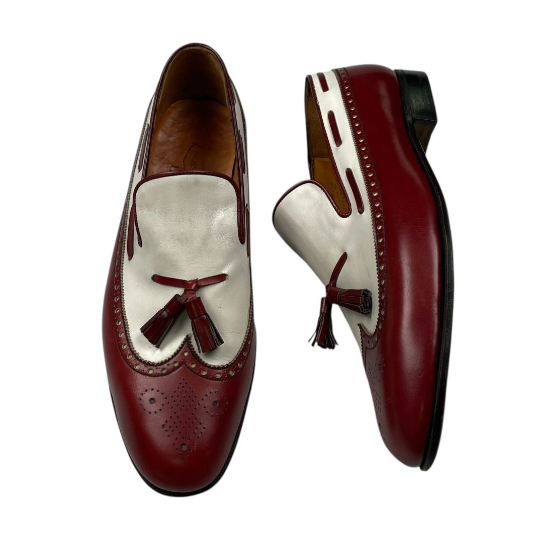 Mocasines  J.M. WESTON  Bordeaux Y Blanco Talle 11