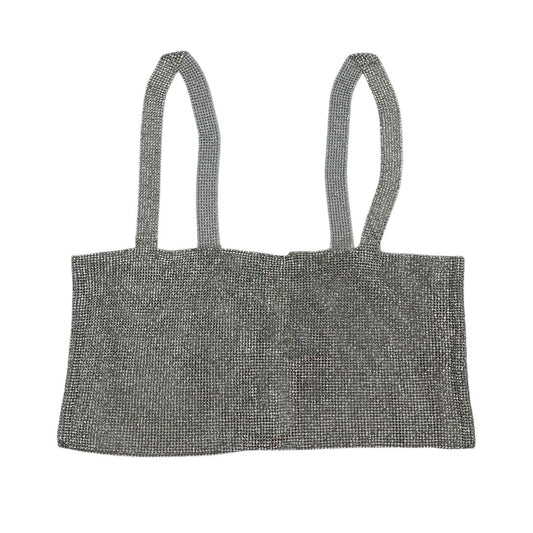 Top Sin Mangas  SIN MARCA  Color Plateado Talle S