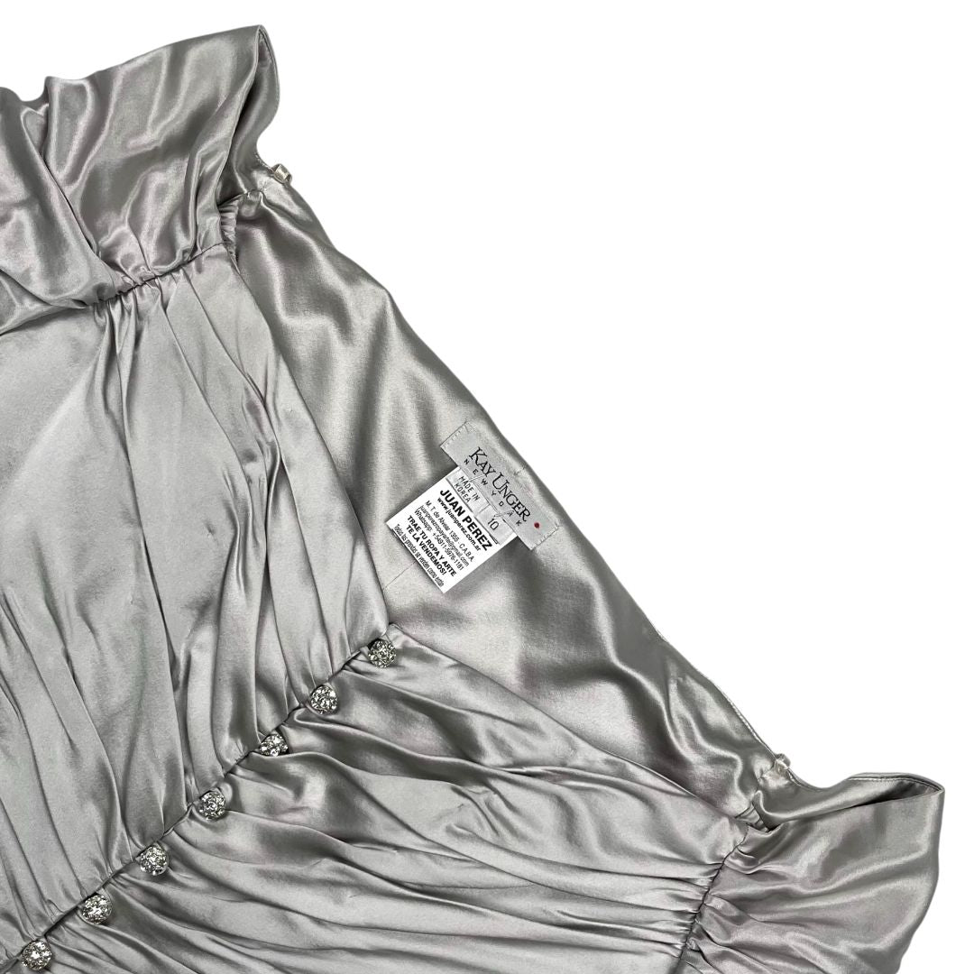 Blusa Manga Larga  KAY UNGER  Plateado Talle 10