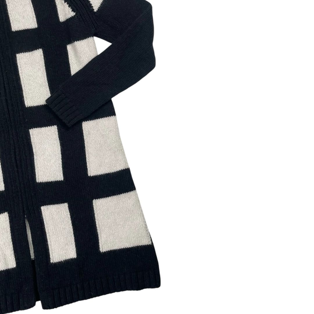 Sweater Abierto  UMA  Varios Cuadros Blanco Y Negro Talle 1