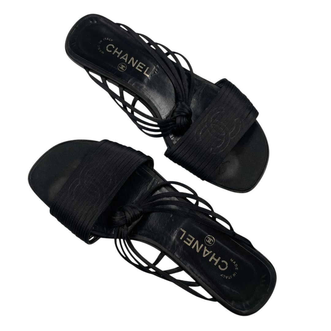 Sandalias  CHANEL  Negro Talle 39,5