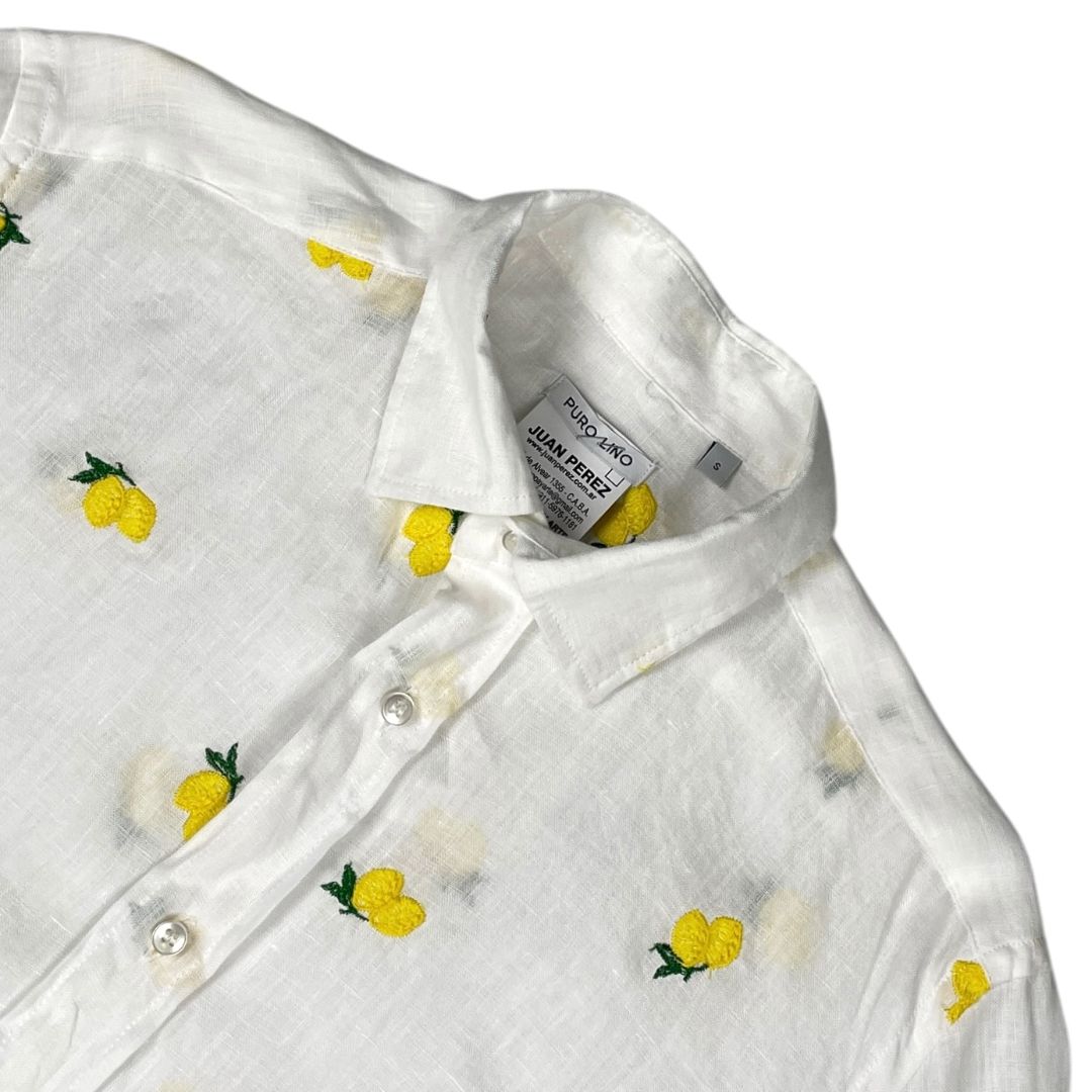 Camisa Manga Larga  PURO LINO  Blanco Talle S