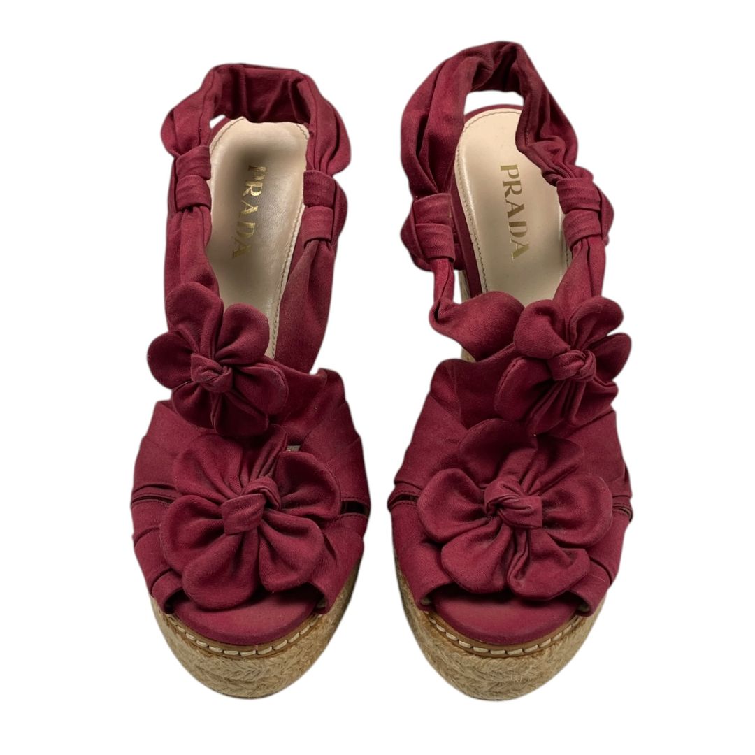 Sandalias  PRADA  Bordeaux Talle 39,5