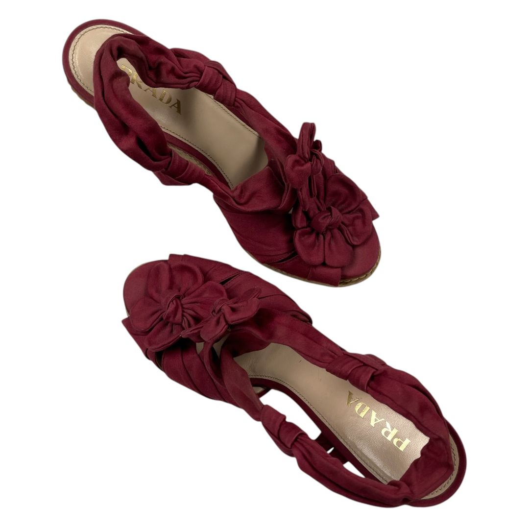 Sandalias  PRADA  Bordeaux Talle 39,5