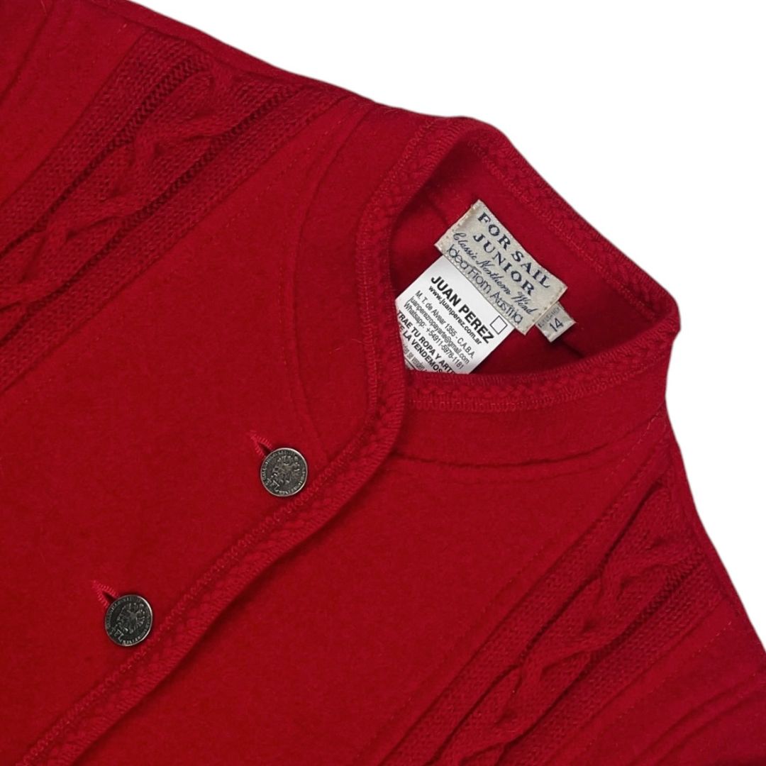 Sweater Abierto  LODEN HAUS  Color Rojo Talle 14