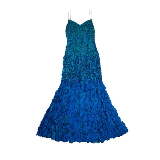 Vestido Sin Manga  THEIA  Turquesa Talle 8