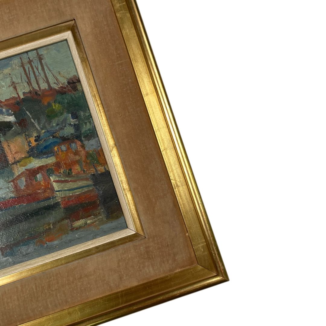 Arte sin Vidrio  C.VENEZIANO  Estilo Paisajismo Obra 36cm X 38cm Marco 57cm X 64cm