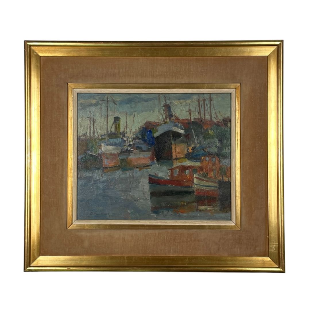 Arte sin Vidrio  C.VENEZIANO  Estilo Paisajismo Obra 36cm X 38cm Marco 57cm X 64cm