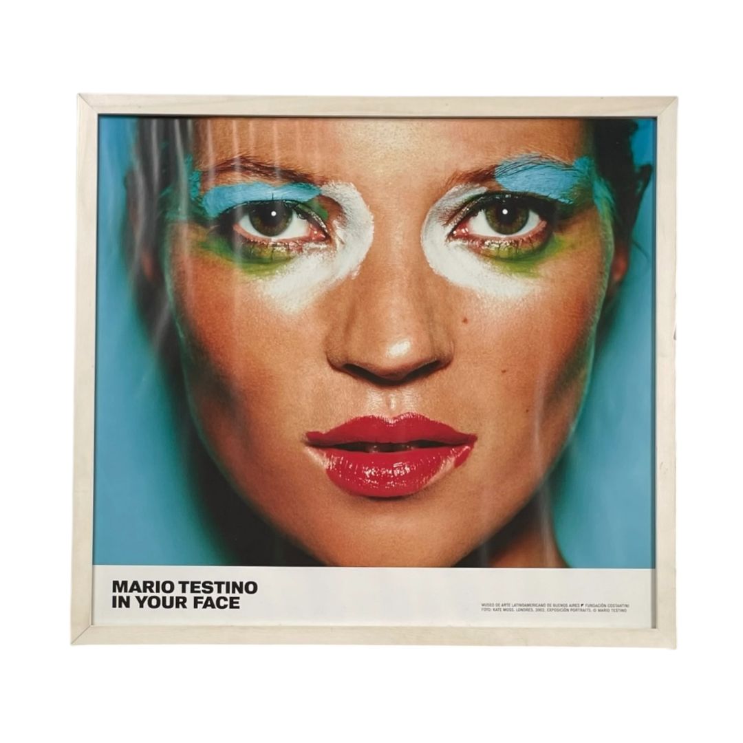 MARIO TESTINO  Arte con Vidrio  Estilo Retrato  Obra 49cm X 53cm Marco 53cm X 58cm