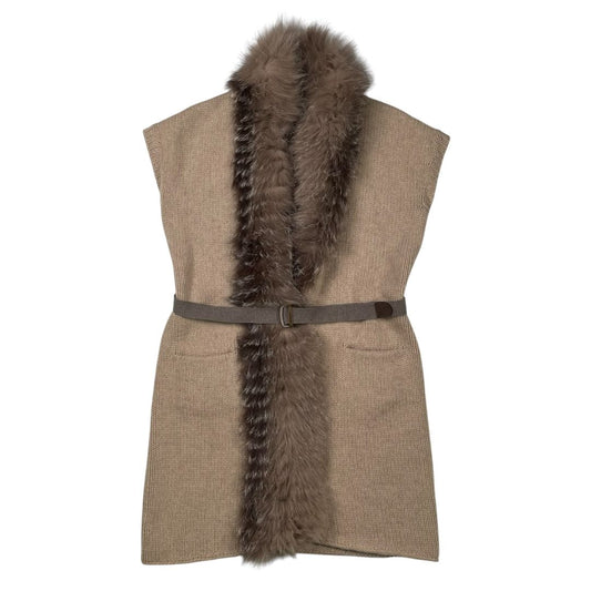 FABIANA FILIPPI Chaleco Largo Beige Talle M