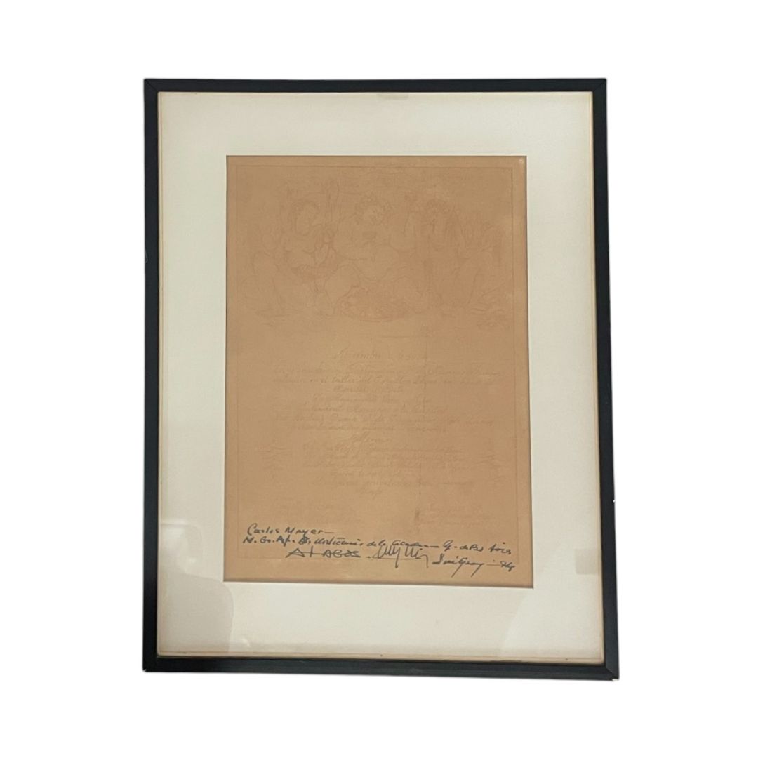 ANONIMO Arte con Vidrio Estilo Letras Medida 64cm X 47cm