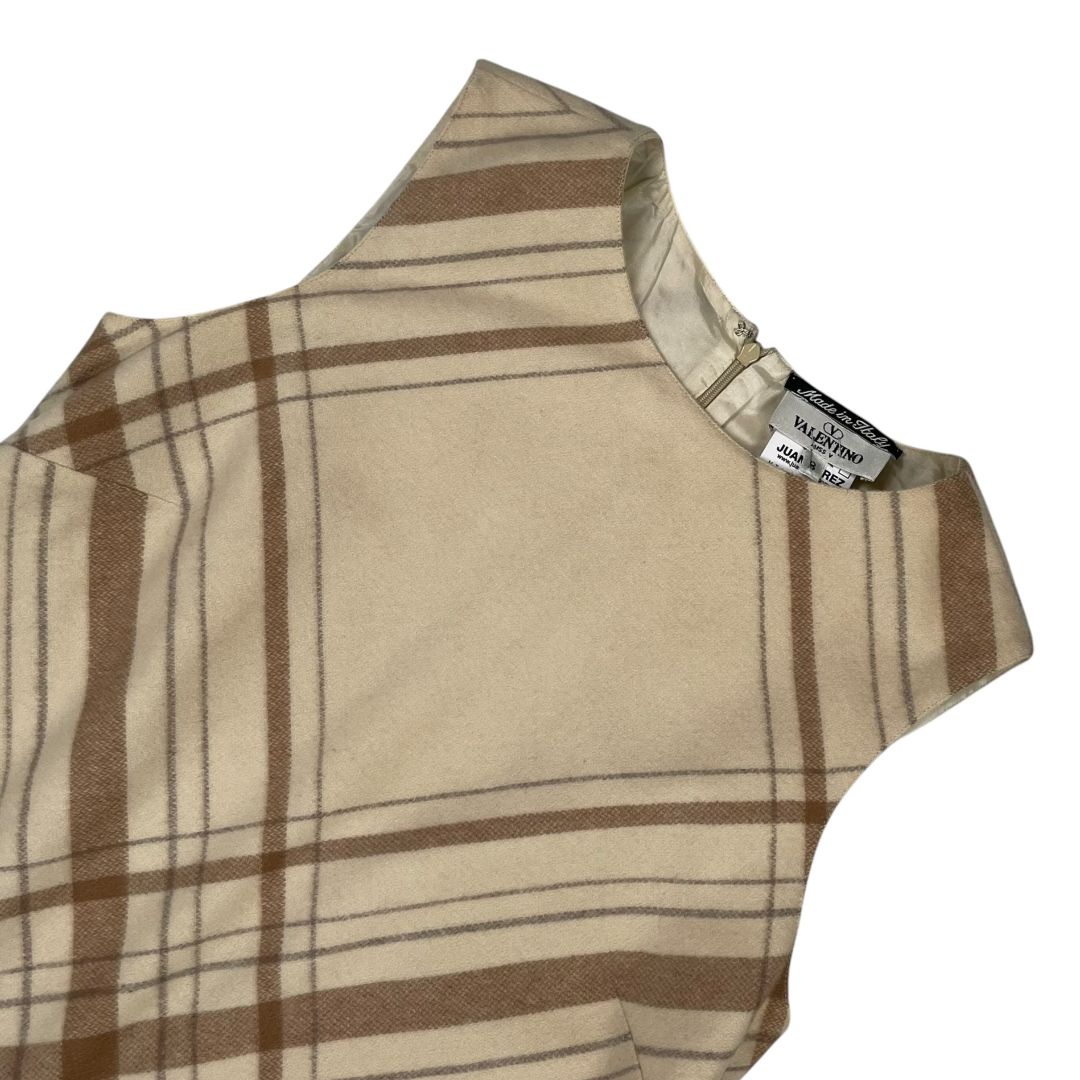 VALENTINO Vestido Sin Manga Beige Talle 8
