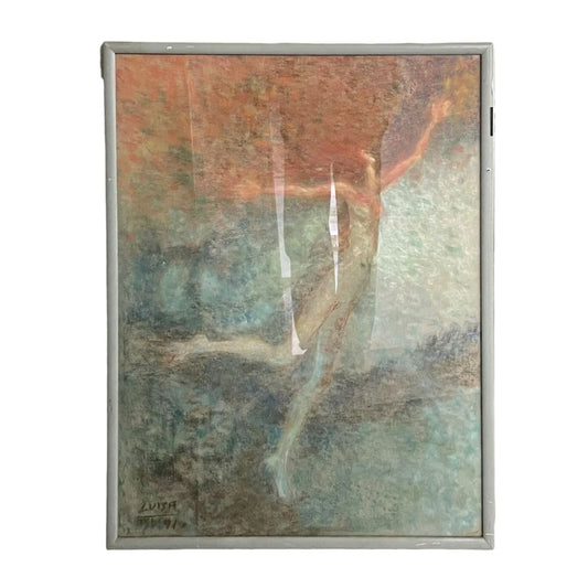 ANONIMO Arte con Vidrio Estilo Figurativo Medida 69cm X 50cm