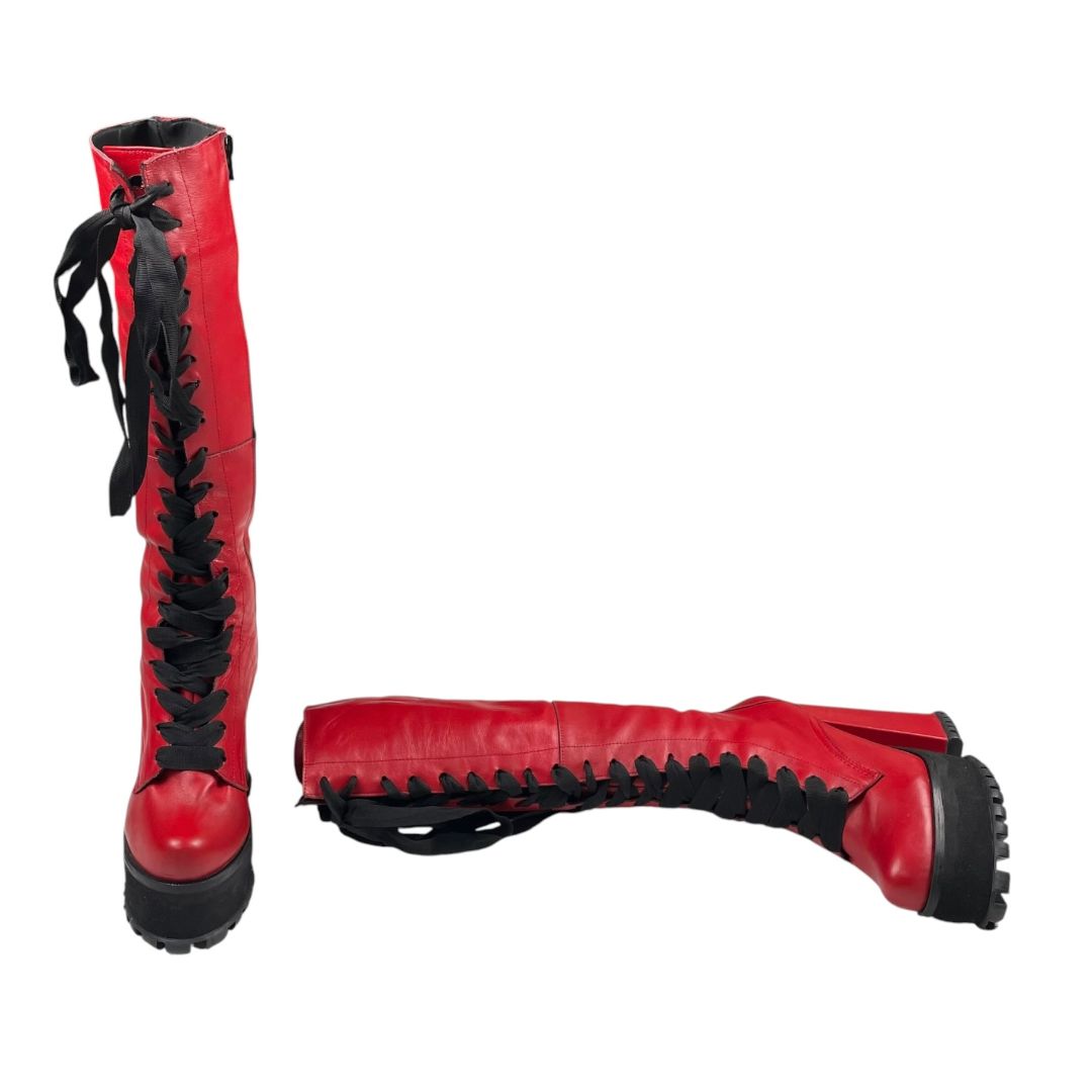 SIN MARCA Bota Larga Rojo Talle 40