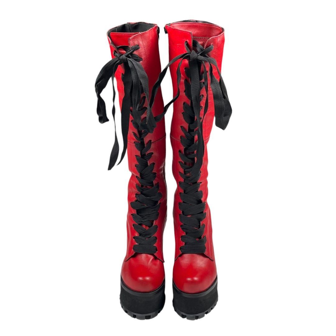 SIN MARCA Bota Larga Rojo Talle 40