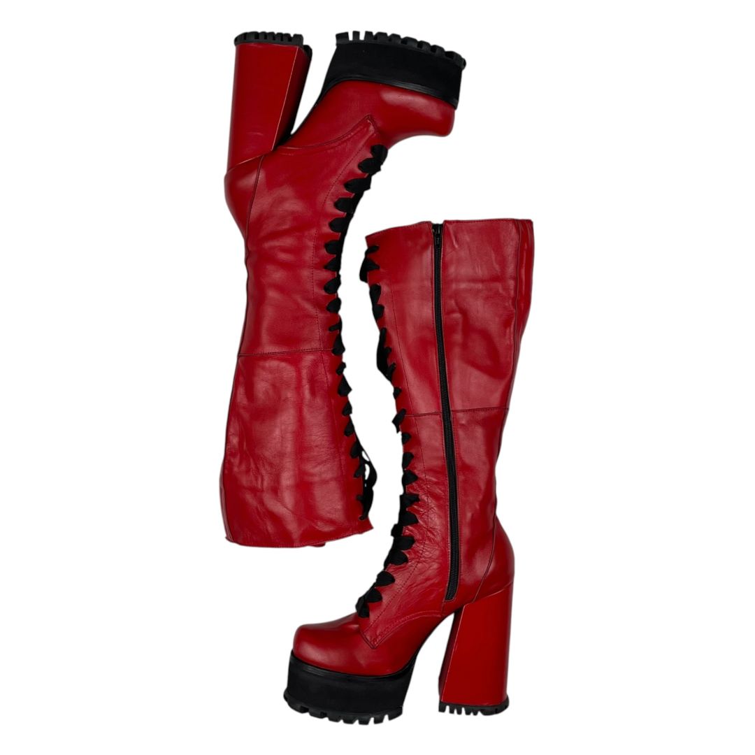 SIN MARCA Bota Larga Rojo Talle 40