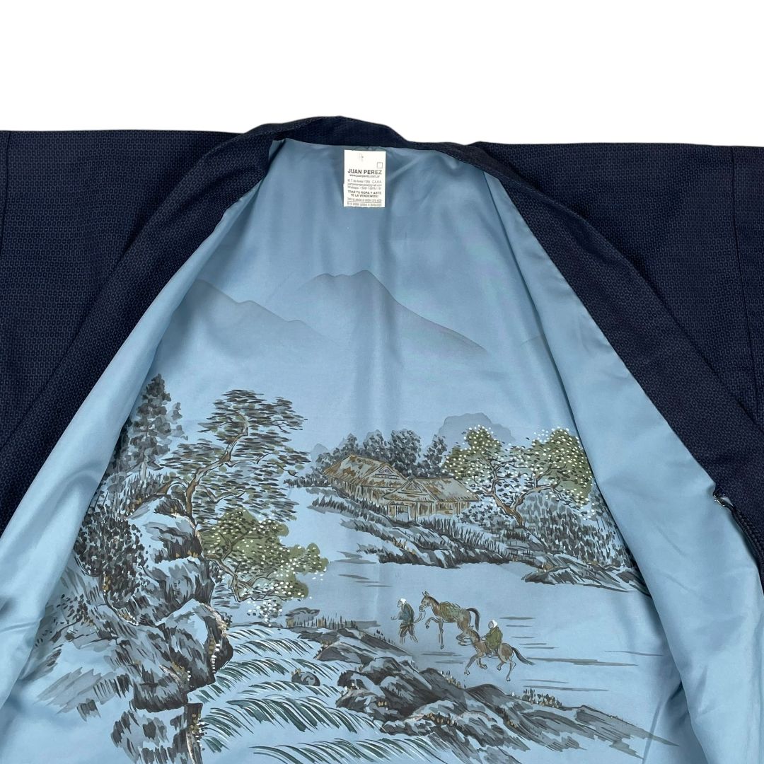 SIN MARCA Kimono Corto Azul Talle L