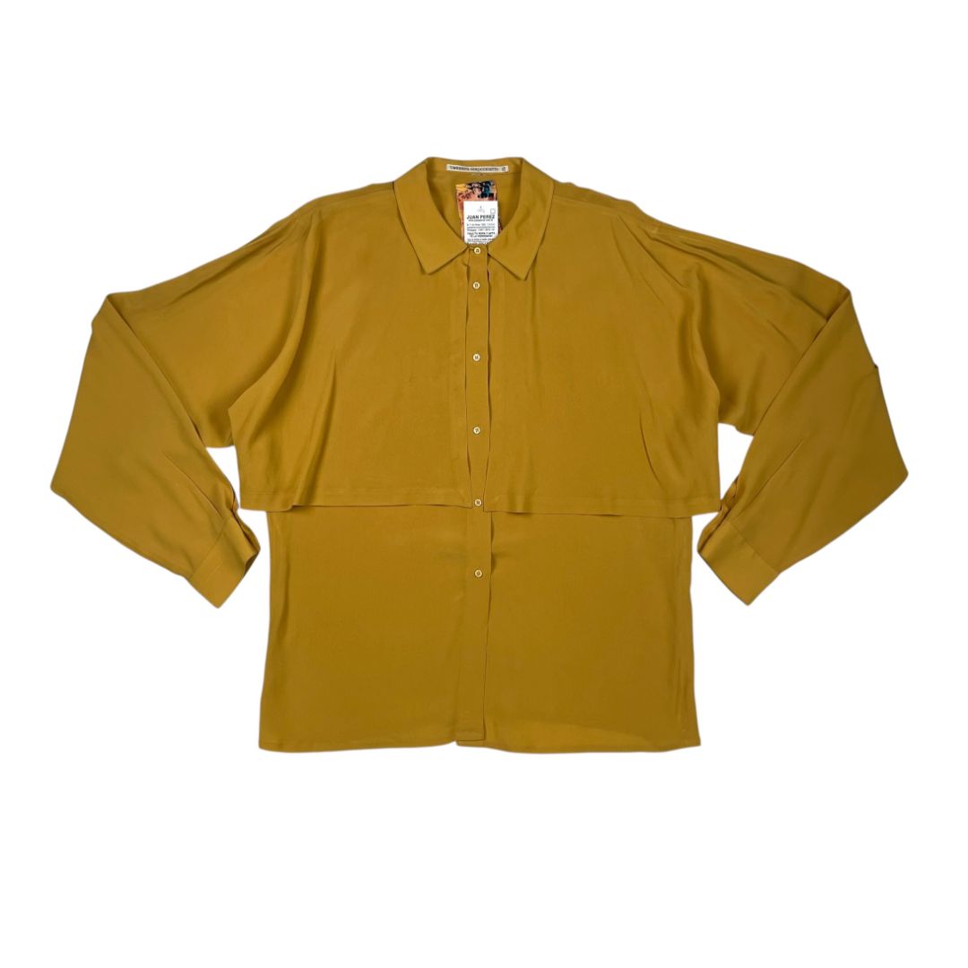 UMBERTO GINOCCHIETTI Camisa Manga Larga Amarillo Talle M