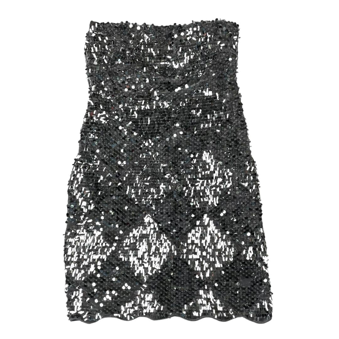 LAS PEPAS Vestido Plateado Talle 1