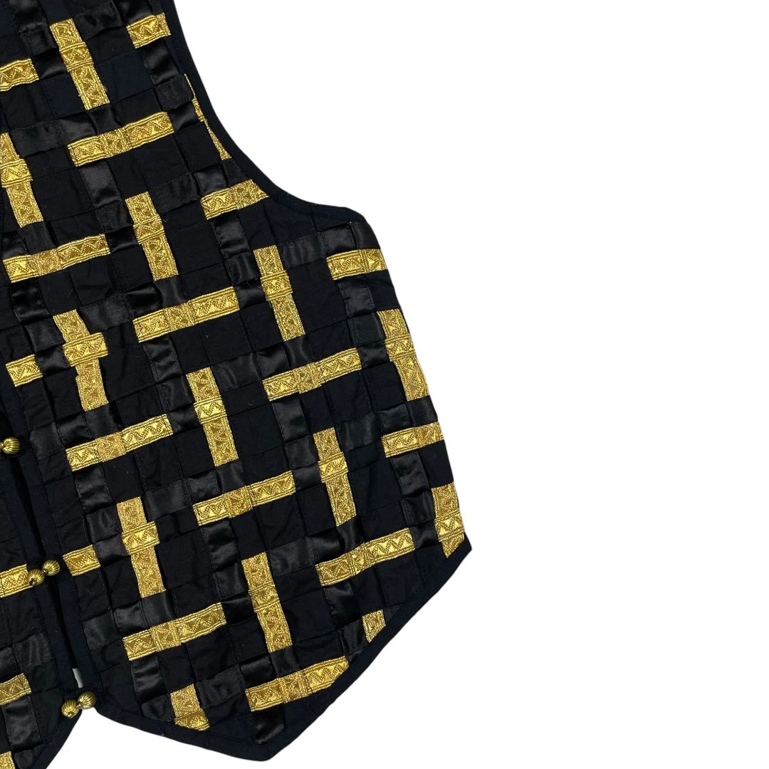 SIN MARCA Chaleco Corto Varios Negro y Dorado Talle M