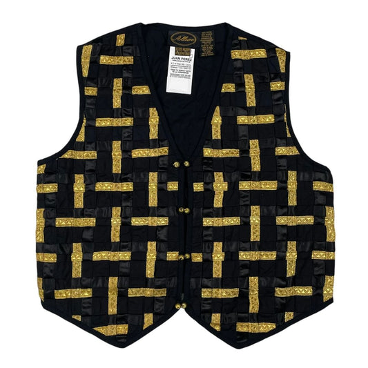 SIN MARCA Chaleco Corto Varios Negro y Dorado Talle M