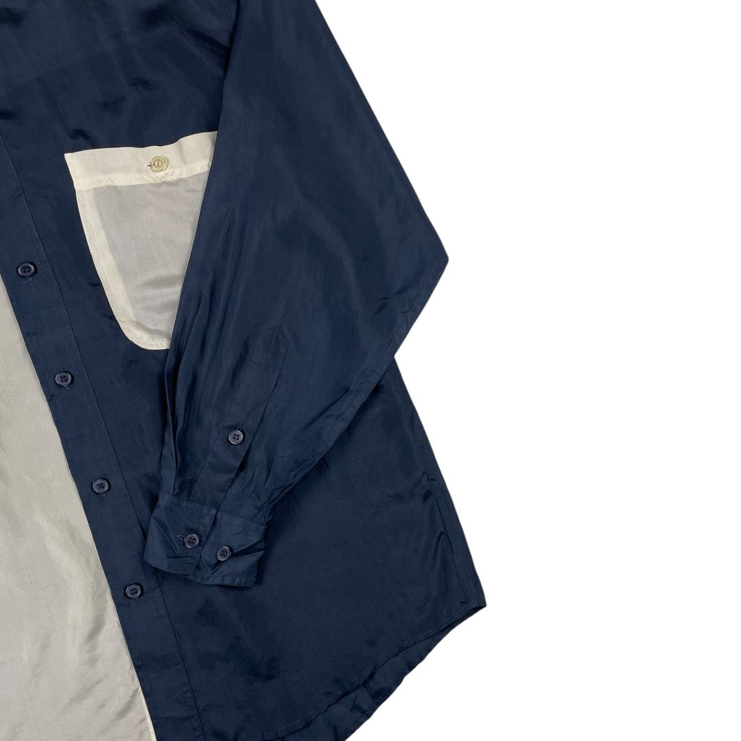 CLUB ROOM Camisa Manga Larga Varios Beige y Azul Talle 2