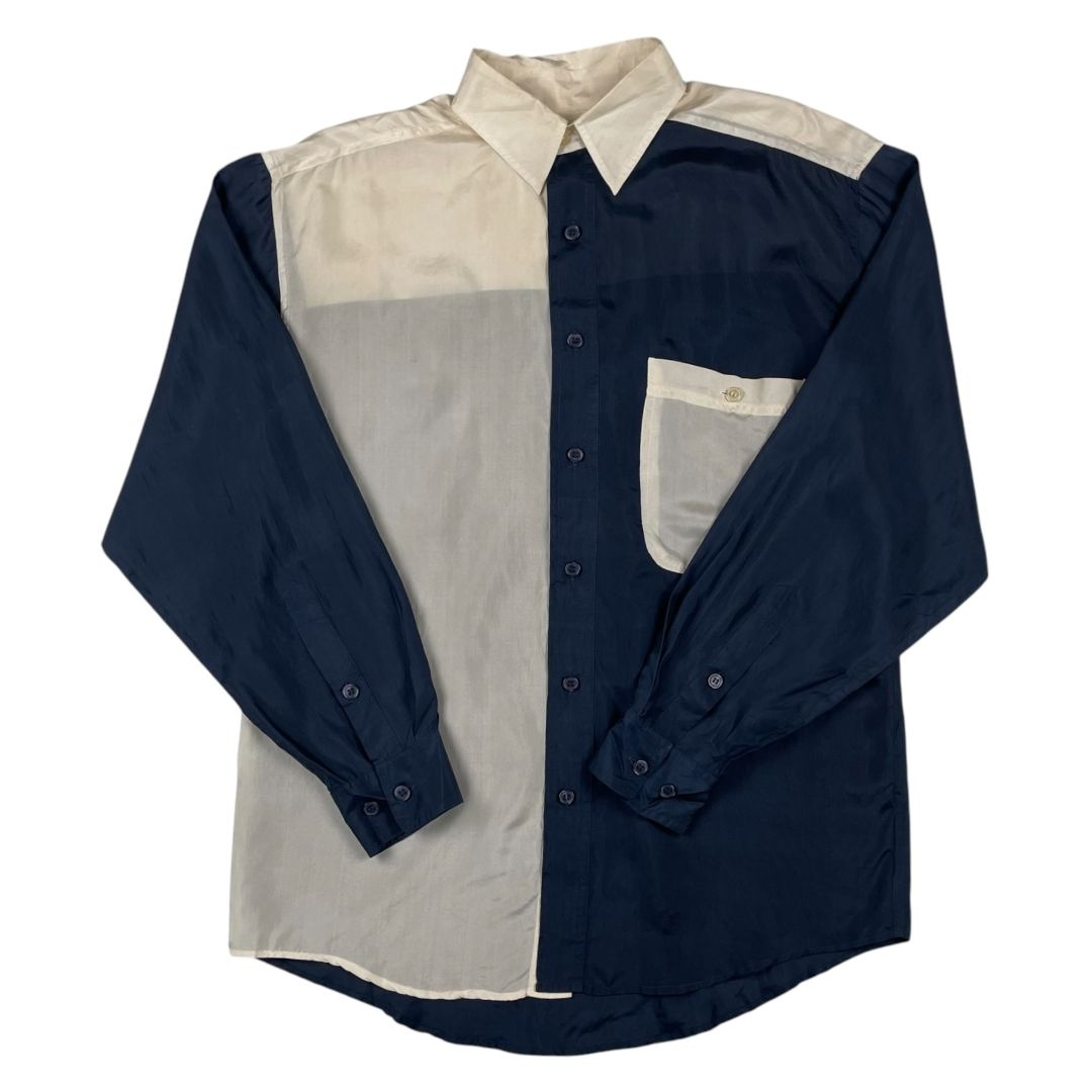 CLUB ROOM Camisa Manga Larga Varios Beige y Azul Talle 2
